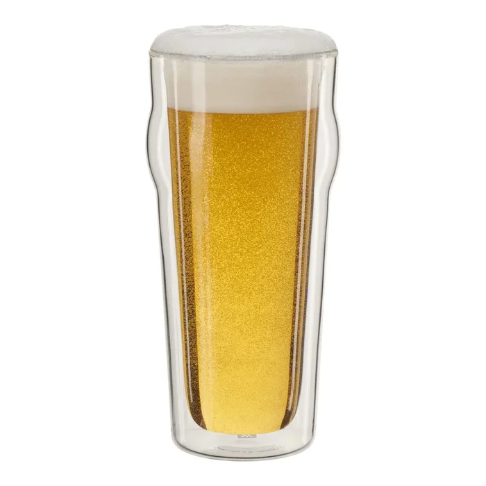 ZWILLING 2pc Pint Beer Glass Set, Sorrento Double Wall Glassware Series